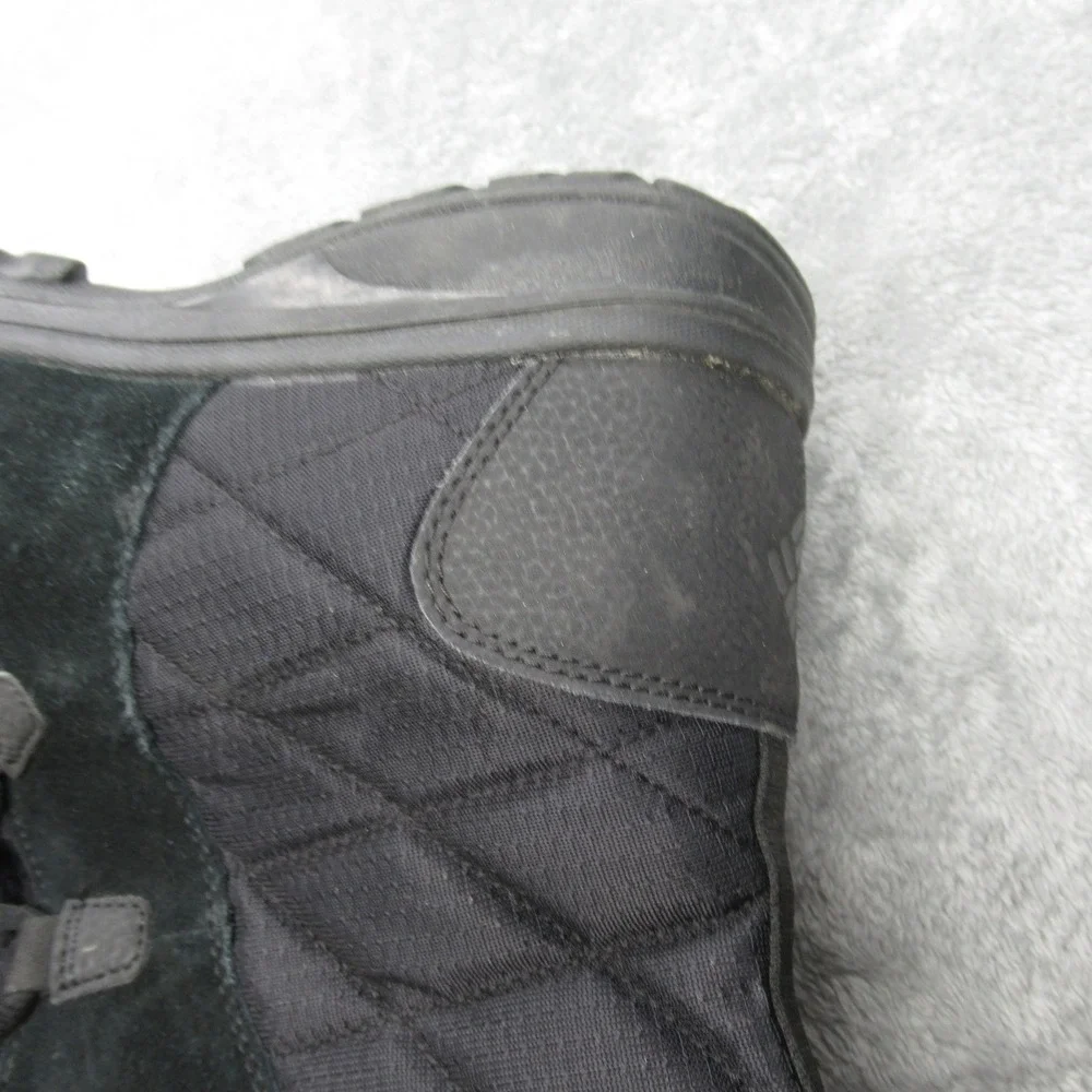 Columbia Winter Boots Women 11 Black Suede Waterproof Insulated Faux Fur Trim